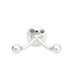 Emtek 2607US26 3 1/2" Wall Mount Double Robe Hook in Polished Chrome