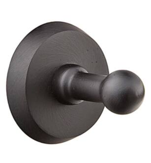 Emtek 23082FB Wall Mount Single Robe Hook with #2 Rosette in Flat Black Bronze