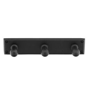Emtek 2307FB 9 1/2" Wall Mount Three Robe Hook with Rectangular Plate in Flat Black Bronze