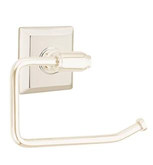 Emtek 290431US14 6 7/8" Wall Mount Bar Toilet Paper Holder with Quincy Rosette in Polished Nickel