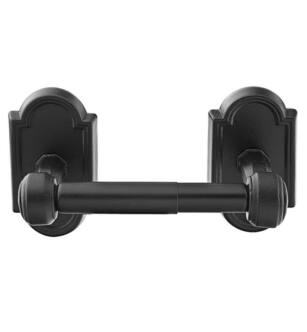 Emtek 270411FB 7 1/8" Wall Mount Spring Rod Toilet Paper Holder with #11 Rosette in Flat Black Bronze