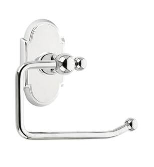 Emtek 26048US26 6 3/8" Wall Mount Bar Toilet Paper Holder with #8 Rosette in Polished Chrome