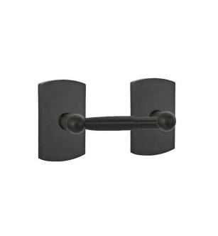 Emtek 23044FB 7 3/8" Wall Mount Spring Rod Toilet Paper Holder with #4 Rosette in Flat Black Bronze