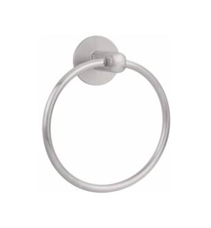 Emtek S73002SS 6 5/8" Wall Mount Towel Ring with Disc Rosette in Stainless Steel