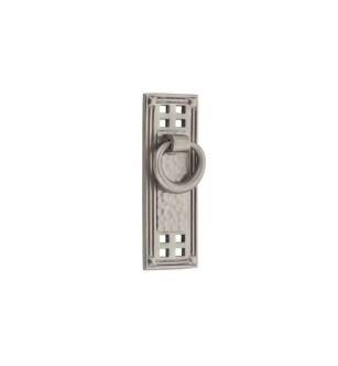 Emtek 86042US15 Arts and Crafts 3 1/2" Hammered Brass Vertical Ring Cabinet Pull in Satin Nickel