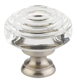 Emtek 86563 Crystal & Porcelain Deco 1 1/4" Clear Crystal Cabinet Knob
