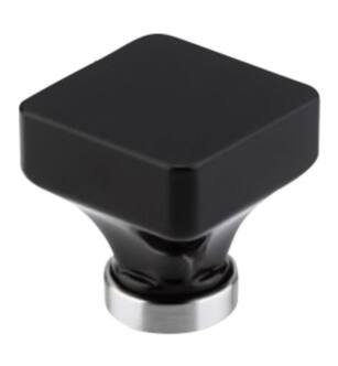 Emtek 86558 Crystal & Porcelain Lido 1 3/8" Black Crystal Cabinet Knob