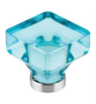 Emtek 86553 Crystal & Porcelain Lido 1 5/8" Cyan Crystal Cabinet Knob