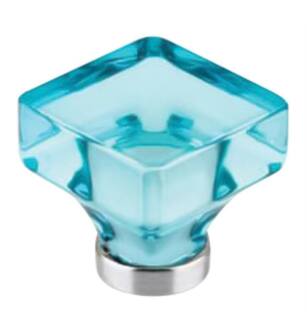 Emtek 86552 Crystal & Porcelain Lido 1 3/8" Cyan Crystal Cabinet Knob