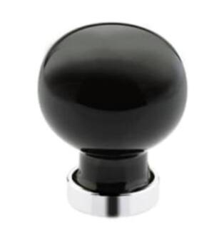 Emtek 86534 Crystal & Porcelain Bristol 1 1/4" Black Crystal Cabinet Knob