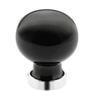 Emtek 86533 Crystal & Porcelain Bristol 1" Black Crystal Cabinet Knob