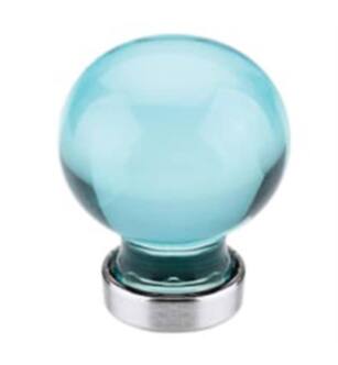 Emtek 86528 Crystal & Porcelain Bristol 1 1/4" Cyan Crystal Cabinet Knob