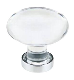 Emtek 86402US26 Crystal & Porcelain Hampton 1 3/4" Clear Crystal Cabinet Knob in Polished Chrome