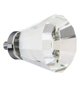 Emtek 86398US26 Crystal & Porcelain Brookmont 1 5/8" Clear Crystal Cabinet Knob in Polished Chrome