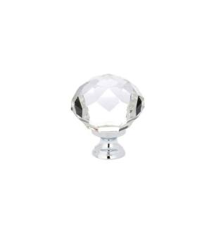 Emtek 86209US26 Crystal & Porcelain 1 3/4" Diamond Crystal Cabinet Knob in Polished Chrome