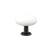 Emtek 86074FB Crystal & Porcelain Madison 1 3/4" Ivory Cabinet Knob with Wrought Steel Stem in Flat Black Steel