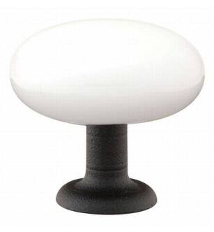 Emtek 86071 Crystal & Porcelain Madison 1 1/4" Ivory Cabinet Knob with Wrought Steel Stem