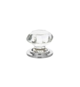 Emtek 86028US26 Crystal & Porcelain Old Town 1 3/4" Clear Crystal Cabinet Knob in Polished Chrome