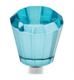 Emtek 86537 Crystal & Porcelain Brookmont 1" Cyan Crystal Cabinet Knob