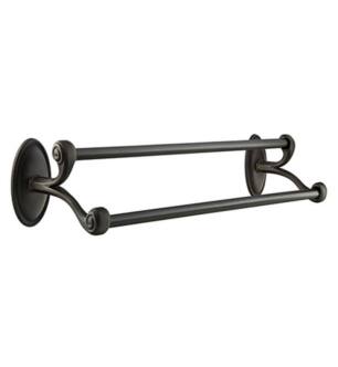 Emtek 2708214FB 24" Wall Mount Double Towel Bar with #14 Rosette in Flat Black Bronze (FB)