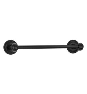 Emtek 2702212FB 24" Wall Mount Single Towel Bar with #12 Rosette in Flat Black Bronze (FB)