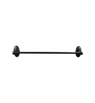 Emtek 2702414FB 12" Wall Mount Single Towel Bar with #14 Rosette in Flat Black Bronze (FB)