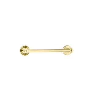 Emtek 260210US3 18" Wall Mount Towel Bar with Regular Rosette in Polished Brass - Lifetime