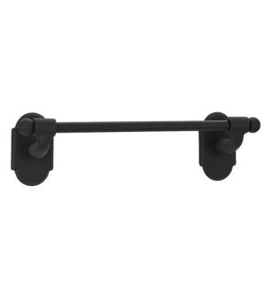 Emtek 250241FBS 12" Wall Mount Single Towel Bar with #1 Rosette in Satin Steel