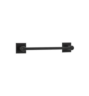 Emtek 230216FB 18" Wall Mount Single Towel Bar with #6 Rosette in Flat Black Bronze