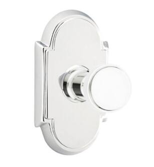 Emtek 29098US26 Wall Mount Single Robe Hook with #8 Rosette in Polished Chrome