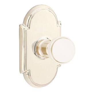 Emtek 29098US14 Wall Mount Single Robe Hook with #8 Rosette in Polished Nickel