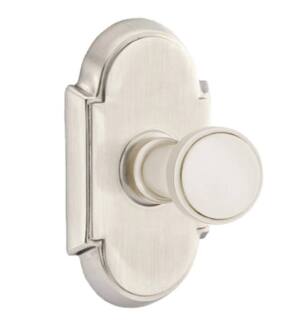 Emtek 29098US15 Wall Mount Single Robe Hook with #8 Rosette in Satin Nickel