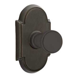 Emtek 29098US10B Wall Mount Single Robe Hook with #8 Rosette in Oil Rubbed Bronze