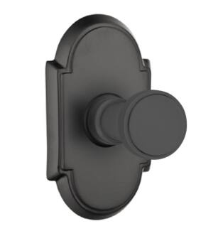 Emtek 29098US19 Wall Mount Single Robe Hook with #8 Rosette in Flat Black