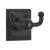 Emtek 260961US19 3 3/8" Wall Mount Double Robe Hook with Wilshire Rosette in Flat Black