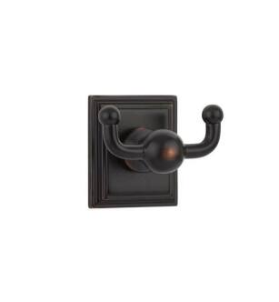 Emtek 260961US10B 3 3/8" Wall Mount Double Robe Hook with Wilshire Rosette in Oil Rubbed Bronze
