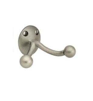 Emtek 2607US15A 3 1/2" Wall Mount Double Robe Hook in Pewter