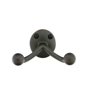 Emtek 2607US10B 3 1/2" Wall Mount Double Robe Hook in Oil Rubbed Bronze
