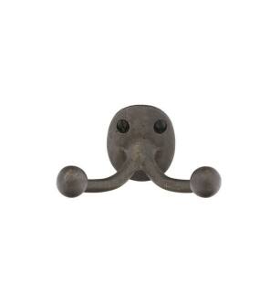 Emtek 2306MB 3 1/2" Wall Mount Double Robe Hook in Medium Bronze
