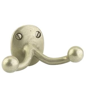Emtek 2306TWB 3 1/2" Wall Mount Double Robe Hook in Tumbled White Bronze (TWB)