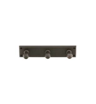 Emtek 2307MB 9 1/2" Wall Mount Three Robe Hook with Rectangular Plate in Medium Bronze