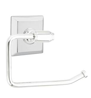 Emtek 290431US26 6 7/8" Wall Mount Bar Toilet Paper Holder with Quincy Rosette in Polished Chrome