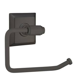 Emtek 290431US19 6 7/8" Wall Mount Bar Toilet Paper Holder with Quincy Rosette in Flat Black