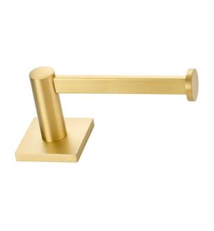 Emtek 280410US3NL 6 3/8" Wall Mount Bar Toilet Paper Holder with Square Rosette in Unlacquered Brass