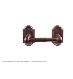 Emtek 270411MB 7 1/8" Wall Mount Spring Rod Toilet Paper Holder with #11 Rosette in Medium Bronze