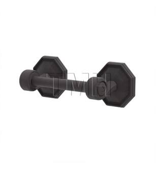 Emtek 270415FB 7 1/8" Wall Mount Spring Rod Toilet Paper Holder with #15 Rosette in Flat Black Bronze