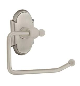 Emtek 26048US15A 6 3/8" Wall Mount Bar Toilet Paper Holder with #8 Rosette in Pewter