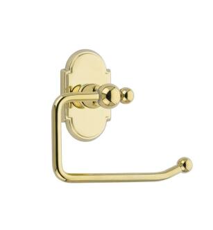 Emtek 26048US3NL 6 3/8" Wall Mount Bar Toilet Paper Holder with #8 Rosette in Unlacquered Brass