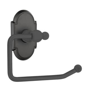 Emtek 26048US19 6 3/8" Wall Mount Bar Toilet Paper Holder with #8 Rosette in Flat Black