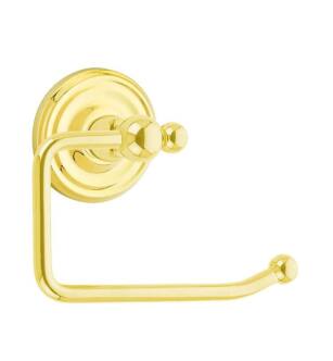 Emtek 26040US3 6 3/8" Wall Mount Bar Toilet Paper Holder with Regular Rosette in Polished Brass - Lifetime